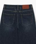 W WIDE DENIM PANTS IN DARK BLUE image 9