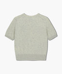 W HALF KNIT ROUND NECK CARDIGAN SET UP IN OATMEAL image 11