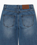 W HIGH STRAIGHT DENIM PANTS IN BLUE image 9