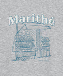 [REGEN] W FRENCH FRUIT SHOP GRAPHIC TEE IN HEATHER GREY image 9