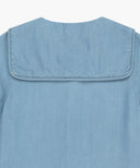 W SAILOR COLLAR SHORT SLEEVE CHAMBRAY SHIRT IN LIGHT BLUE image 9