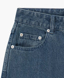W HIGH STRAIGHT STRIPE DENIM PANTS IN BLUE image 9