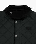 CORDUROY COLLAR QUILTED JACKET IN BLACK image 9