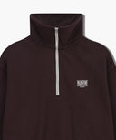 W CLASSIC LOGO HALF-ZIP UP CROP SWEATSHIRT IN BROWN image 9