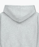 W SMALL CLASSIC LOGO CROP HOODIE IN LIGHT HEATHER GREY