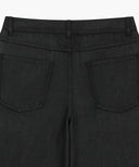 M WIDE FIT TUCK SUMMER DENIM PANTS IN BLACK