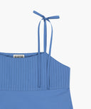 W PINTUCK CAMISOLE BLOUSE IN BLUE image 9