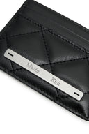 PUFF QUILT CARD WALLET IN BLACK image 4