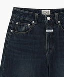 W WIDE DENIM PANTS IN DARK BLUE image 10