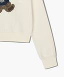 W DOODLE BEAR CROP SWEATSHIRT IN IVORY image 16