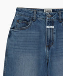 W HIGH STRAIGHT DENIM PANTS IN BLUE image 10