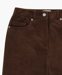 W SEMI-WIDE CORDUROY PANTS IN BROWN image 10
