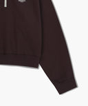 W CLASSIC LOGO HALF-ZIP UP CROP SWEATSHIRT IN BROWN image 10