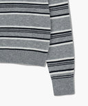 REGULAR LOGO STRIPE POLO KNIT IN MELANGE GRAY image 10