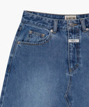 W A-LINE DENIM MIDI SKIRT IN LIGHT BLUE image 10