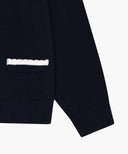 KIDS W LACE COLLAR CARDIGAN IN NAVY image 10