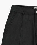 M WIDE FIT TUCK SUMMER DENIM PANTS IN BLACK