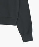 W FLOWER CLASSIC LOGO CROP SWEATSHIRT IN CHARCOAL GREY image 10