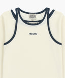 W SLEEVELESS LAYERED LONG SLEEVE TEE IN IVORY image 10