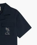 KIDS SEERSUCKER HALF SHIRT IN NAVY image 10