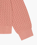 KIDS W POINTELLE KNIT CARDIGAN IN CORAL PINK image 10