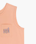 KIDS DOODLE CLASSIC LOGO POCKET SLEEVELESS IN ORANGE image 10