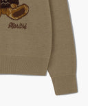 DOODLE BEAR KNIT PULLOVER IN BEIGE image 10
