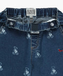KIDS BEAR PRINTED DENIM PANTS IN DARK BLUE image 10