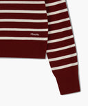 W STRIPE POLO KNIT IN BURGUNDY image 13