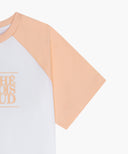 KIDS CLASSIC LOGO OVERSIZED RAGLAN TEE IN CORAL PINK