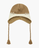 REGULAR LOGO EARFLAP BEANIE IN DARK BEIGE image 1