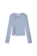 SNAP DETAIL SLIM TOP IN LIGHT BLUE image 11