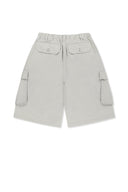 WASHED COTTON PATCH POCKET BERMUDA PANTS IN LIGHT GRAY image 13