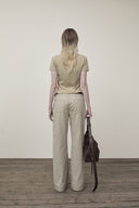 SIDE PINTUCK POINT PANTS IN CHARCOAL GREY image 8