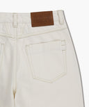 W LOW-WAIST TUCK WIDE DENIM PANTS IN ECRU image 13