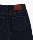 W A-LINE DENIM MIDI SKIRT IN DARK BLUE image 13