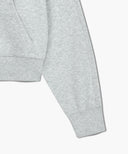 W SMALL CLASSIC LOGO CROP HOODIE IN LIGHT HEATHER GREY