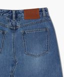 W A-LINE DENIM MIDI SKIRT IN LIGHT BLUE image 11