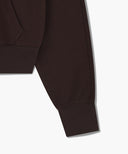 W SMALL CLASSIC LOGO CROP HOODIE IN BROWN