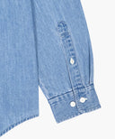 UNI BASIC DENIM SHIRT IN LIGHT BLUE image 14