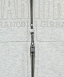 W LACE APPLIQUE CROP HOODIE ZIPUP IN LIGHT HEATHER GREY image 11