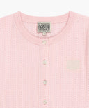 W SMALL CLASSIC LOGO HALF KNIT CARDIGAN SET UP IN LIGHT PINK image 11