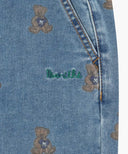 KIDS BEAR PRINTED DENIM PANTS IN BLUE image 11