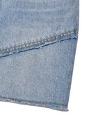 CUT LINE POINT DENIM SHORTS IN BLUE image 17