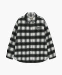 CLASSIC LOGO OVERSIZED FLANNEL CHECK SHIRT JACKET IN BLACK image 11