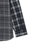 MIXED CHECK OVER FIT SHIRT IN NAVY image 18