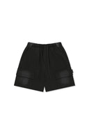 VINTAGE WASHED TERRY CARGO SHORTS IN BLACK image 1