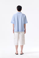 SMALL LOGO WASHED PIQUE TOP FOR MEN IN CHARCOAL GREY image 9