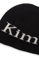 LOGO LINEN SHORT BEANIE IN BLACK image 4