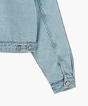 W CROP SHEARLING DENIM JACKET IN LIGHT BLUE image 13